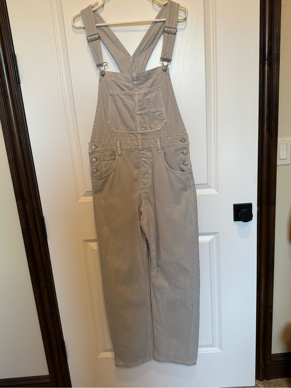 We The Free Women’s Ziggy Denim Overalls Light Gray Size Small
